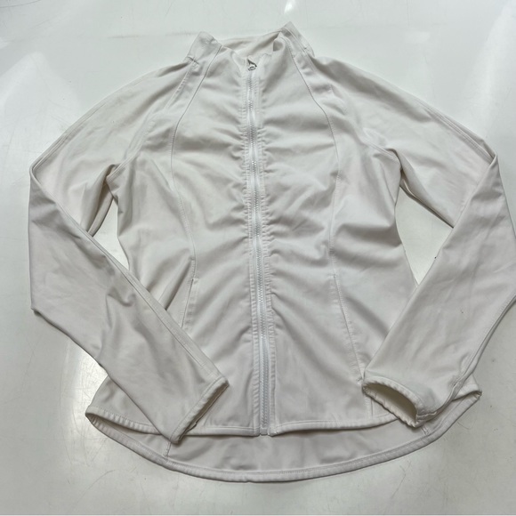 Yoga aw white zip up sports jacket L L107-28 - Picture 2 of 5